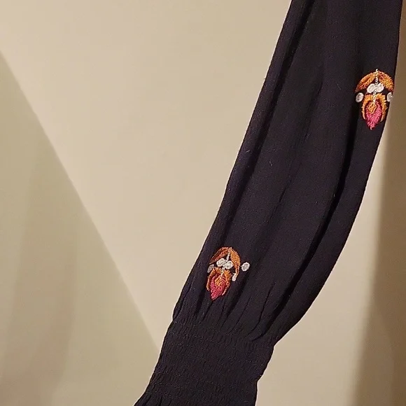 ❤️ FREE PEOPLE MOHAVE EMBROIDERED MINI DRESS - BLACK, SMALL - Picture 10 of 16